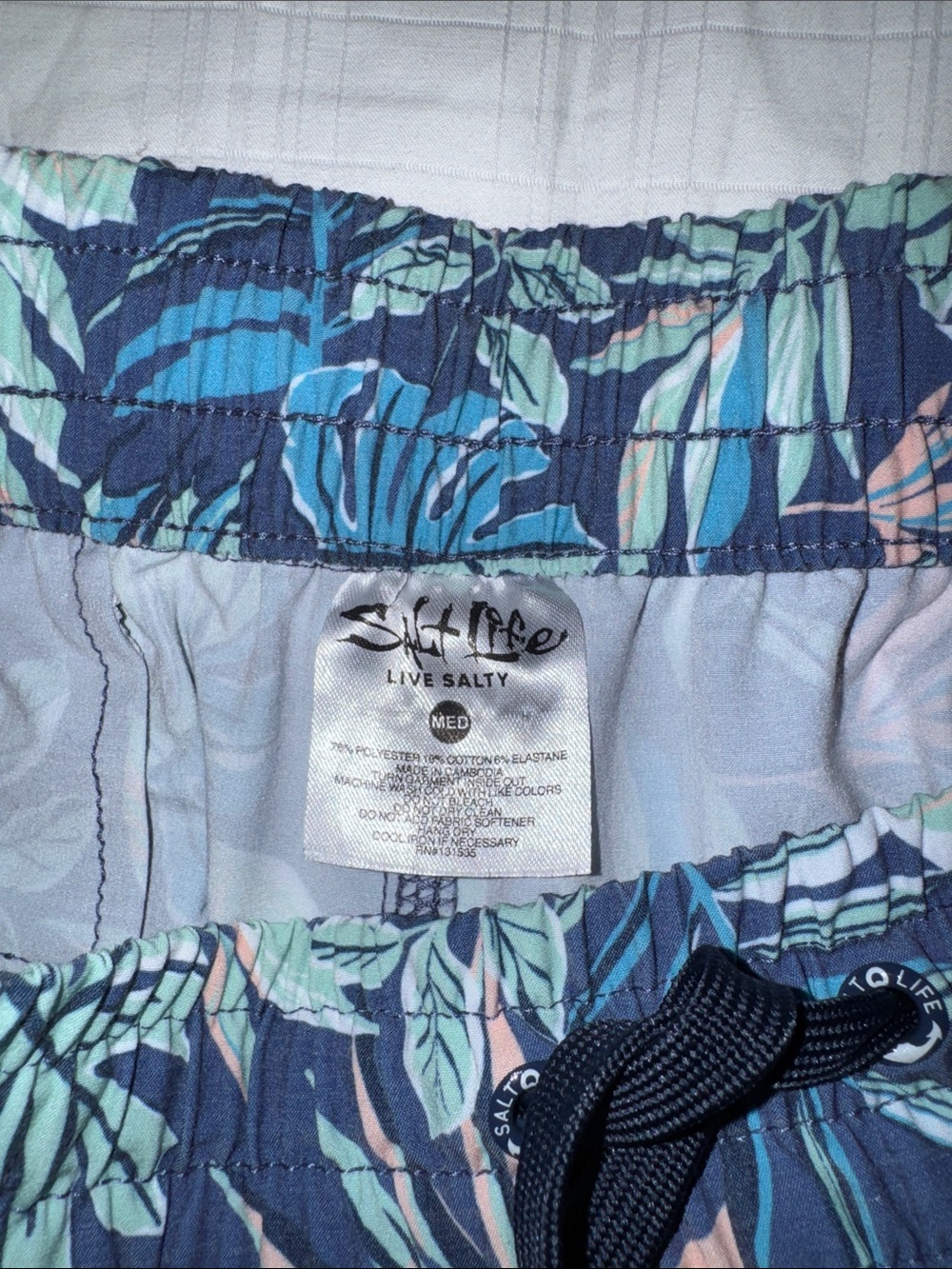 Salt Life Mint Long Sleeve Sun Shirt with Navy Tropical Print Shorts - Picture 9 of 15